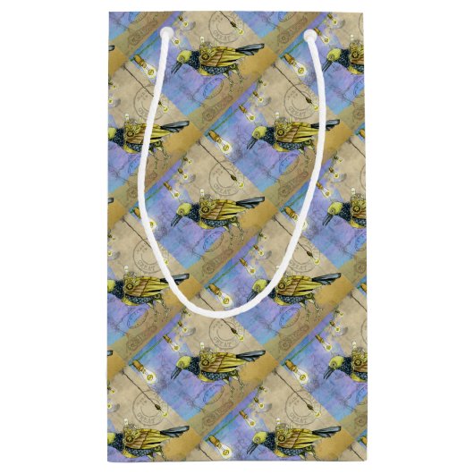 Steampunk Mechanical Bird Engineering Vaderdag Klein Cadeauzakje (Achterkant)