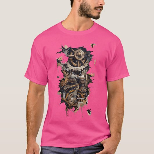 Steampunk Mechanical Gears Art T-shirt (Voorkant)
