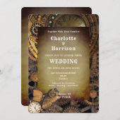 Steampunk Mechanical Gears Butterfly Invit Kaart (Voorkant / Achterkant)