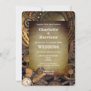 Steampunk  Mechanical Gears Butterfly Kaart