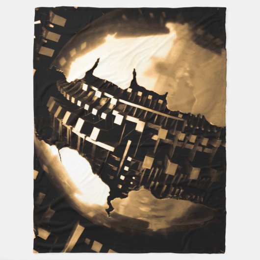 Steampunk Mechanical Gears Fleece Deken (Voorkant)