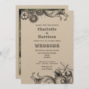 Steampunk  Mechanical Gears snijdt foto Kaart