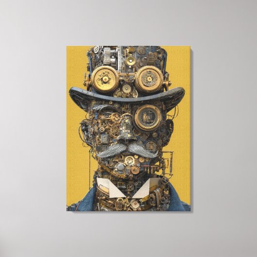Steampunk Mechanical Gentleman Canvas Afdruk (Voorkant)