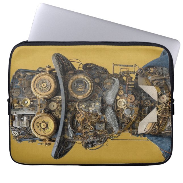 Steampunk Mechanical Gentleman Laptop Sleeve (Voorkant)