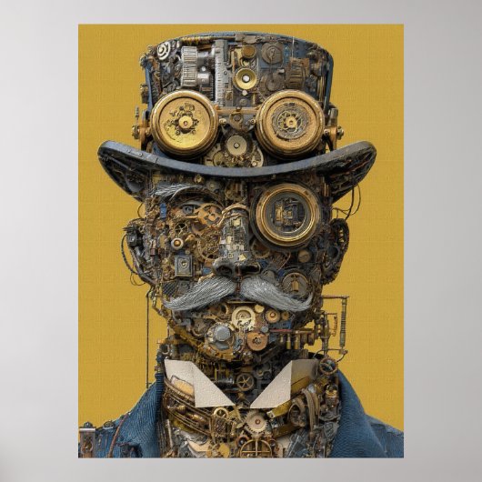 Steampunk Mechanical Gentleman Poster (Voorkant)