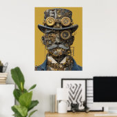 Steampunk Mechanical Gentleman Poster (Thuiskantoor)
