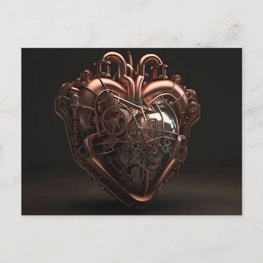 Steampunk Mechanical Heart Briefkaart (Voorkant)
