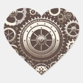 Steampunk Mechanical Heart Hart Sticker (Voorkant)