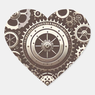 Steampunk Mechanical Heart Hart Sticker