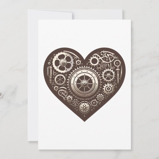 Steampunk Mechanical Heart Kaart (Voorkant)
