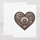 Steampunk Mechanical Heart Kaart (Voorkant / Achterkant)