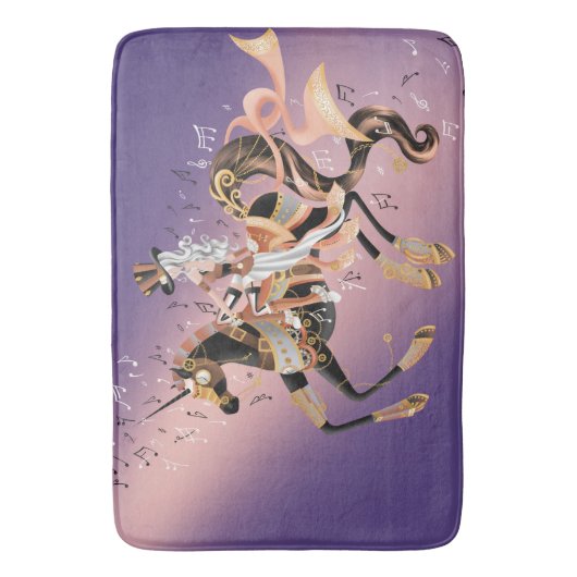 Steampunk Mechanical Horse & Lady Badmat (Voorkant Verticaal)