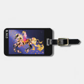 Steampunk Mechanical Horse & Lady Bagagelabel (Voorkant horizontaal)