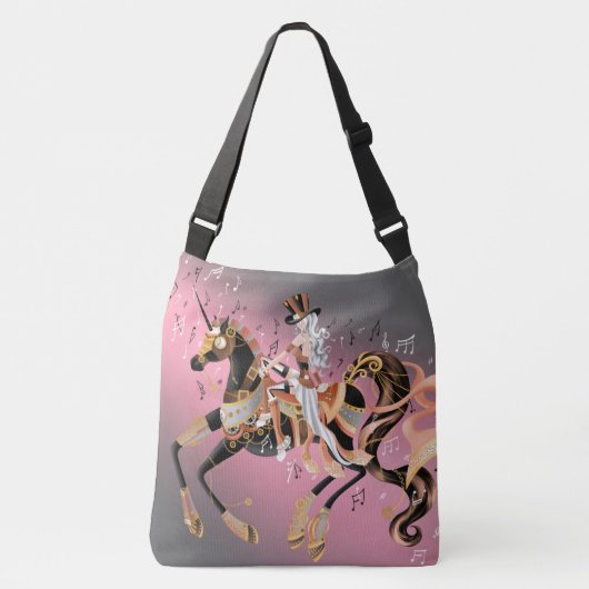 Steampunk Mechanical Horse & Lady Crossbody Tas (Voorkant)