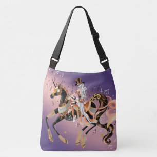 Steampunk Mechanical Horse & Lady Crossbody Tas