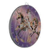 Steampunk Mechanical Horse & Lady Dartboard Dartbord (Voorkant Links)