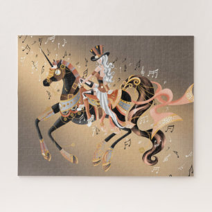 Steampunk Mechanical Horse & Lady Jigzaag Puzzle Legpuzzel