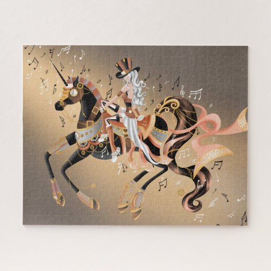 Steampunk Mechanical Horse & Lady Jigzaag Puzzle Legpuzzel (Horizontaal)
