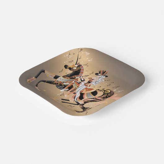 Steampunk Mechanical Horse & Lady Paper-Bord Papieren Bordje (Gebogen)