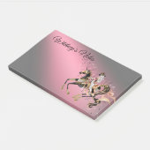 Steampunk Mechanical Horse & Lady Pink Post-it® Notes (Schuin)
