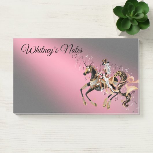 Steampunk Mechanical Horse & Lady Pink Post-it® Notes (Kantoor)