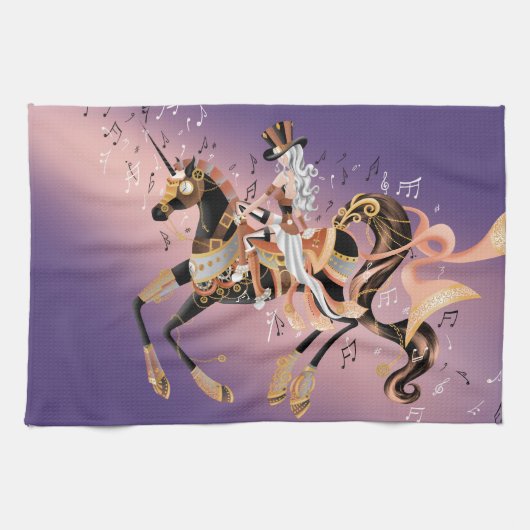 Steampunk Mechanical Horse & Lady Tea Towels Theedoek (Horizontaal)