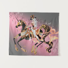 Steampunk Mechanical Horse & Lady Wandkleed