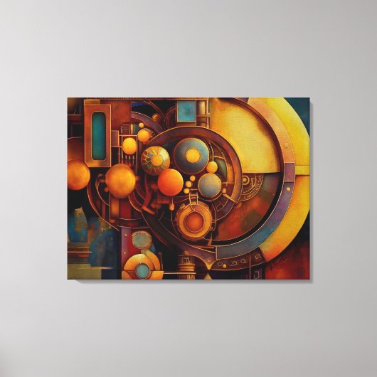 Steampunk Mechanical Orb Composition Canvas Afdruk (Voorkant)