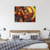 Steampunk Mechanical Orb Composition Canvas Afdruk (Insitu (Slaapkamer))