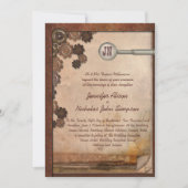 Steampunk Mechanical Writing Set Wedding Invites Kaart (Voorkant)