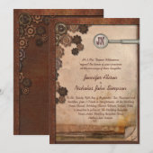 Steampunk Mechanical Writing Set Wedding Invites Kaart (Voorkant / Achterkant)