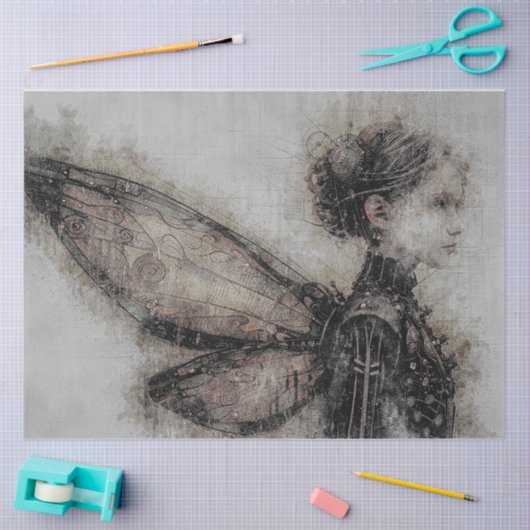Steampunk Mechanics Fairy decoupage papier (Craft)