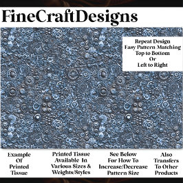 Steampunk Mechanisch Patroon Blauw BN2 Decoupage Tissuepapier