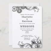 Steampunk  mechanisch tandwiel snijdt foto I Kaart (Voorkant)