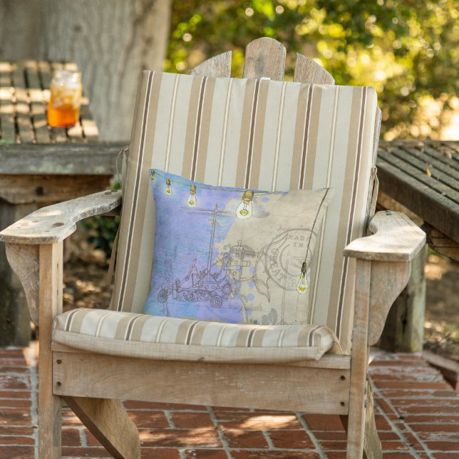 Steampunk Mechanische Edison Light Architect Buitenkussen (Creator heeft geüpload)