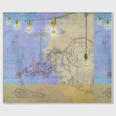 Steampunk Mechanische Edison Light Architect Cadeaupapier (Vlak)