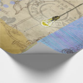 Steampunk Mechanische Edison Light Architect Cadeaupapier (Hoek)