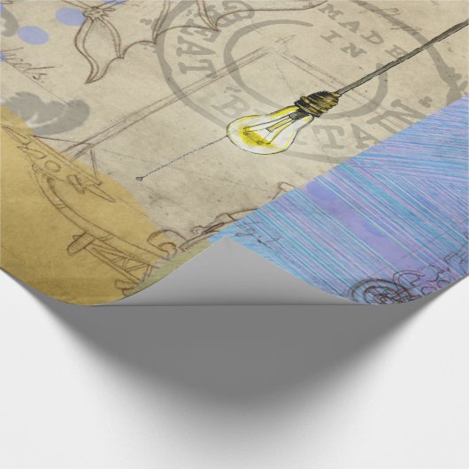 Steampunk Mechanische Edison Light Architect Cadeaupapier (Hoek)