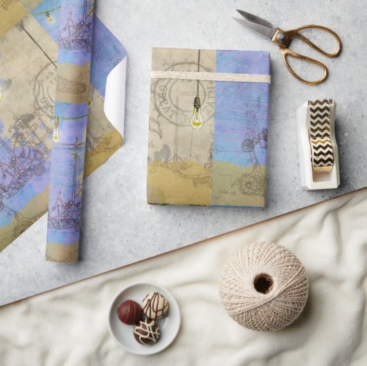 Steampunk Mechanische Edison Light Architect Cadeaupapier (Crafts)