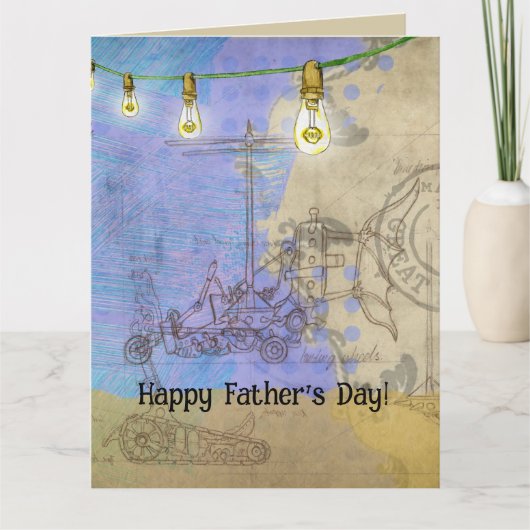 Steampunk Mechanische Edison Light Architect Kaart (Voorkant)