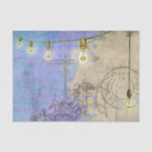 Steampunk Mechanische Edison Light Architect Tissuepapier (Voorkant)