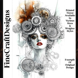 Steampunk Mechanische Elegante Vrouw N1 Decoupage Tissuepapier