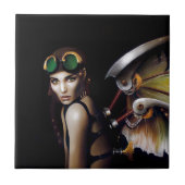 Steampunk mechanische fee tegeltje (Voorkant)
