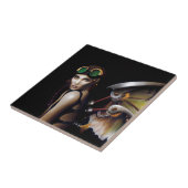 Steampunk mechanische fee tegeltje (Zijkant)