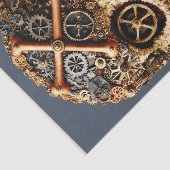 Steampunk Mechanische Gotische Schedel FF8R Decoup Tissuepapier (Detail)