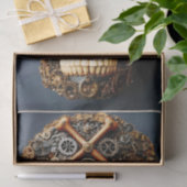 Steampunk Mechanische Gotische Schedel FF8R Decoup Tissuepapier (Geschenk)