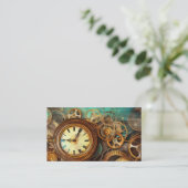 Steampunk Mechanische  Industriële Cyberpunk Visitekaartje (Staand voorkant)