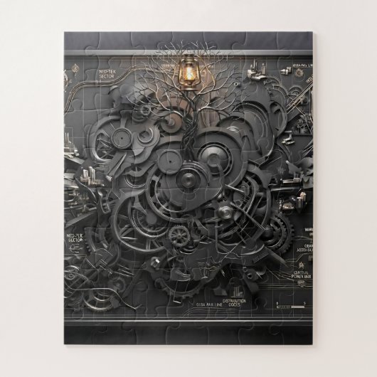 Steampunk Mechanische Kaart Legpuzzel (Verticaal)