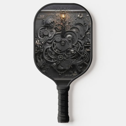 Steampunk Mechanische Kaart Pickleball Paddle (Voorkant)