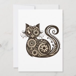 Steampunk Mechanische Kat Kaart